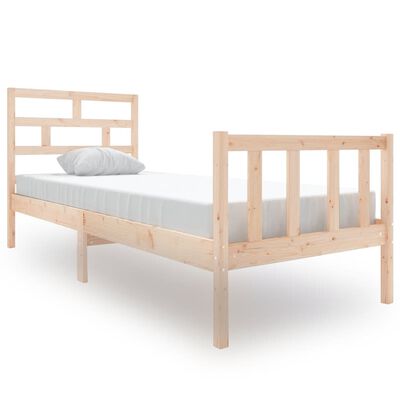 vidaXL Bed Frame without Mattress Solid Wood Pine Small Single