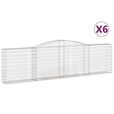 vidaXL Arched Gabion Baskets 6 pcs 400x30x100/120 cm Galvanised Iron