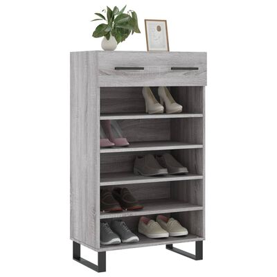 vidaXL Shoe Cabinet Grey Sonoma 60x35x105 cm Engineered Wood