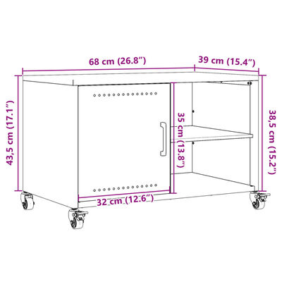 vidaXL TV Cabinet Anthracite 68x39x43.5 cm Steel