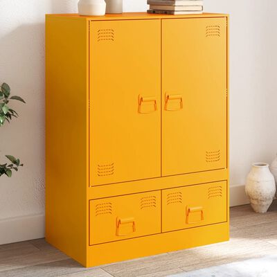 vidaXL Highboard Mustard Yellow 67x39x95 cm Steel