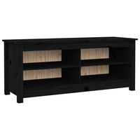 vidaXL Shoe Bench Black 110x38x45.5 cm Solid Wood Pine