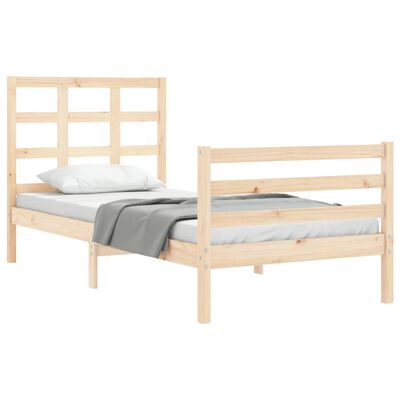 vidaXL Bed Frame without Mattress Small Single Solid Wood