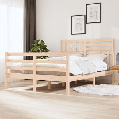 vidaXL Bed Frame without Mattress 135x190 cm Double Solid Wood