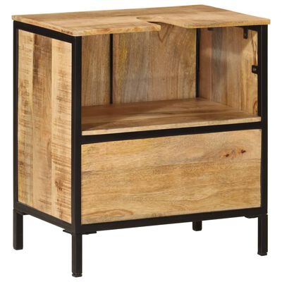 vidaXL Bathroom Sink Cabinet 55x35x60 cm Solid Wood Mango and Iron