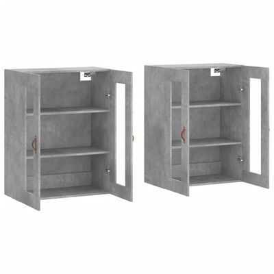 vidaXL Wall Mounted Cabinets 2 pcs Concrete Grey Engineered Wood