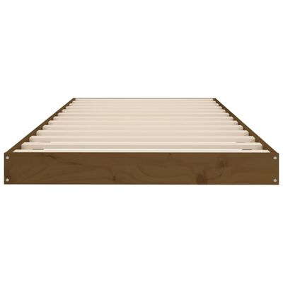 vidaXL Bed Frame without Mattress Honey Brown 75x190 cm Small Single Solid Wood Pine