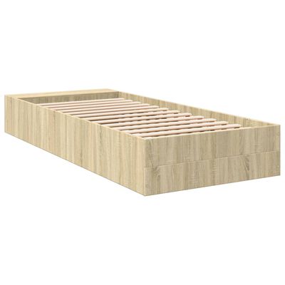 vidaXL Bed Frame without Mattress Sonoma Oak 75x190 cm Small Single