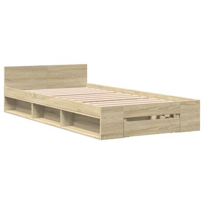 vidaXL Bed Frame with Drawer without Mattress Sonoma Oak 100x200 cm