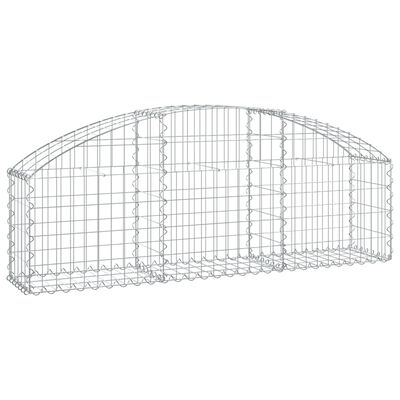 vidaXL Arched Gabion Basket 150x30x40/60 cm Galvanised Iron