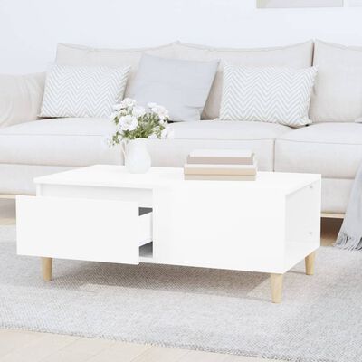 vidaXL Coffee Table High Gloss White 90x50x36.5 cm Engineered Wood