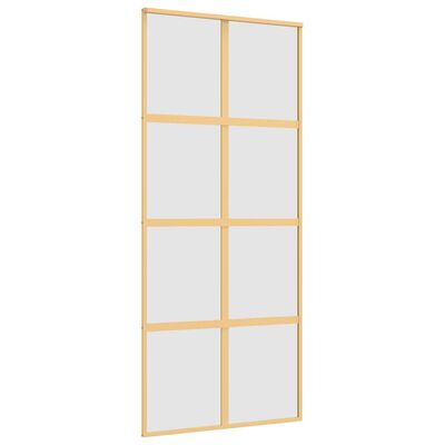 vidaXL Sliding Door Gold 90x205 cm Frosted ESG Glass and Aluminium