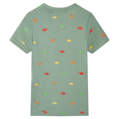 Kids' T-shirt with Short Sleeves Khaki 128