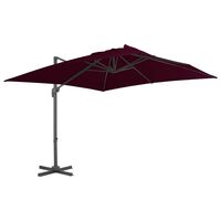 vidaXL Cantilever Garden Parasol with Aluminium Pole Bordeaux Red 300x300 cm