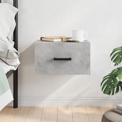 vidaXL Wall-mounted Bedside Cabinet Concrete Grey 35x35x20 cm