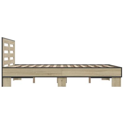 vidaXL Bed Frame without Mattress Sonoma Oak 120x190 cm Small Double