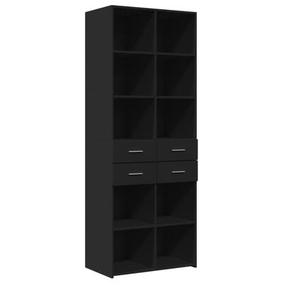 vidaXL Highboard Black 70x42.5x185 cm Engineered Wood