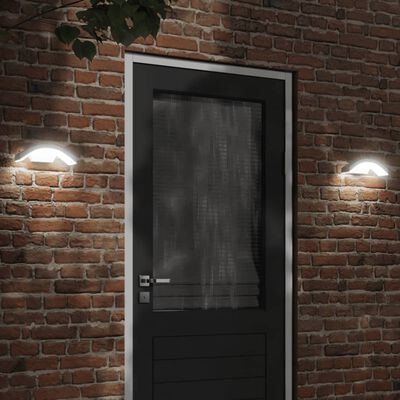 vidaXL Outdoor LED Wall Light with Sensor White Die-cast Aluminium