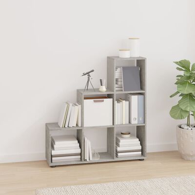 vidaXL Staircase Bookcase Concrete Grey 107 cm Engineered Wood