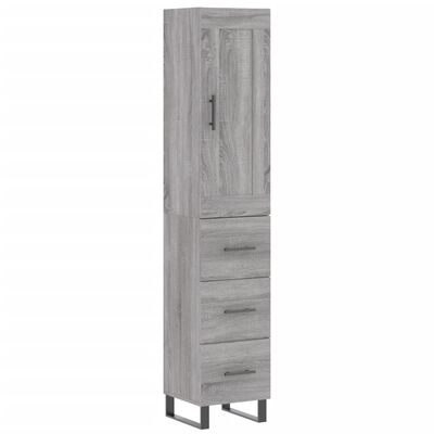 vidaXL Highboard Grey Sonoma 34.5x34x180 cm Engineered Wood