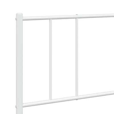 vidaXL Metal Bed Frame without Mattress with Footboard White 200x200 cm