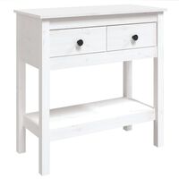 vidaXL Console Table White 75x35x75 cm Solid Wood Pine