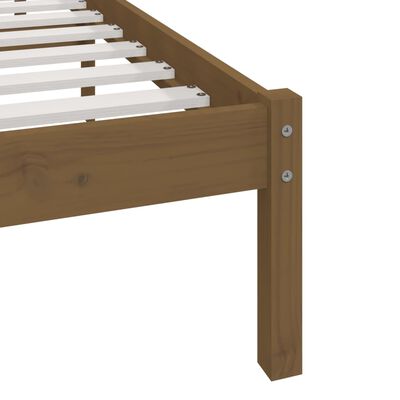 vidaXL Bed Frame without Mattress Honey Brown 120x190 cm Small Double Solid Wood Pine