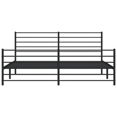 vidaXL Metal Bed Frame without Mattress with Footboard Black 200x200 cm