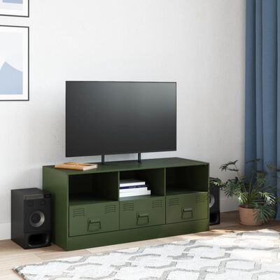 vidaXL TV Cabinet Olive Green 99x39x44 cm Steel