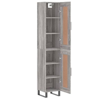 vidaXL Highboard Grey Sonoma 34.5x34x180 cm Engineered Wood