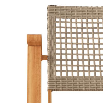 vidaXL Garden Chairs 2 pcs Beige Poly Rattan and Acacia Wood