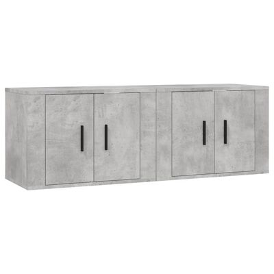 vidaXL Wall-mounted TV Cabinets 2 pcs Concrete Grey 57x34.5x40 cm