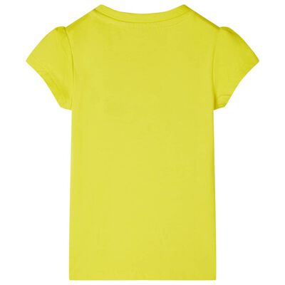 Kids' T-shirt with Cap Sleeves Bright Yellow 128