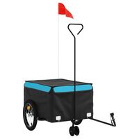 vidaXL Bike Trailer Black and Blue 45 kg Iron