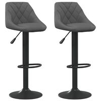 vidaXL Bar Stools 2 pcs Dark Grey Velvet