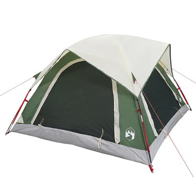 vidaXL Camping Tent Cabin 4-Person Green Waterproof