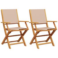vidaXL Garden Chairs 2 pcs Taupe Solid Wood Acacia and Fabric