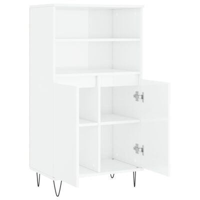 vidaXL Highboard High Gloss White 60x36x110 cm Engineered Wood