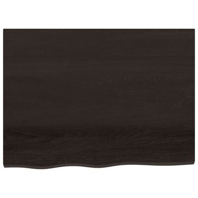 vidaXL Bathroom Countertop Dark Brown 80x60x(2-4) cm Treated Solid Wood