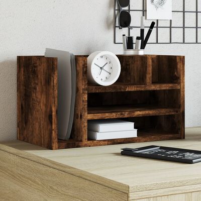 vidaXL Desk Organiser Smoked Oak 44.5x24x25 cm Engineered wood