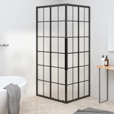 vidaXL Shower Cabin Frosted ESG 80x70x180 cm Black