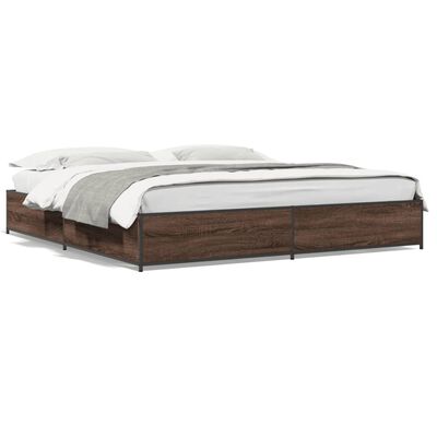 vidaXL Bed Frame without Mattress Brown Oak 200x200 cm