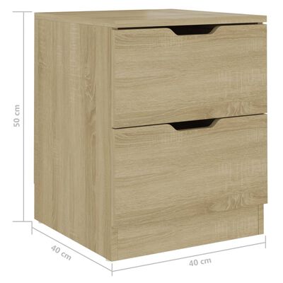 vidaXL Bedside Cabinets 2 pcs Sonoma Oak 40x40x50 cm Engineered Wood