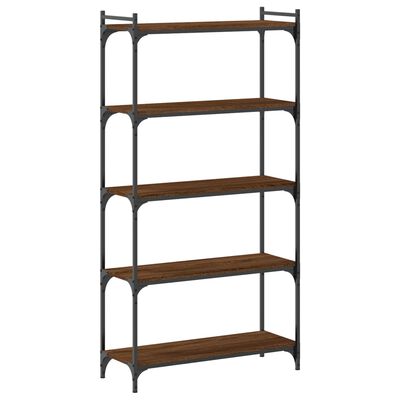 vidaXL Bookcase 5-Tier Brown Oak 80x30x154 cm Engineered Wood