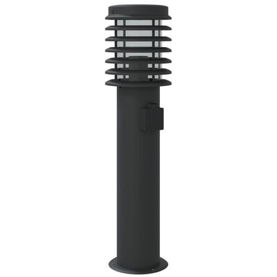 vidaXL Outdoor Floor Lamp with Outlet Black 60 cm Stainless Steel