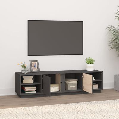 vidaXL TV Cabinet Grey 156x40x40 cm Solid Wood Pine