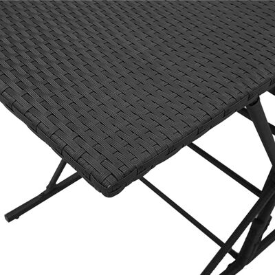 vidaXL 7 Piece Garden Dining Set with Cushions Black Poly Rattan