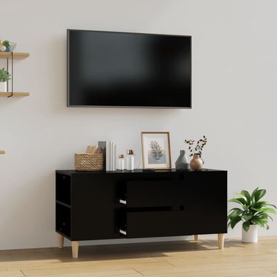 vidaXL TV Cabinet Black 102x44.5x50 cm Engineered Wood