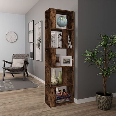 vidaXL Book Cabinet Smoked Oak 45x24x160 cm Engineered Wood