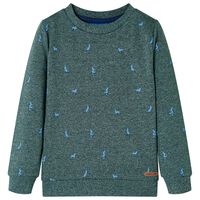 Kids' Sweatshirt Dark Green Melange 92